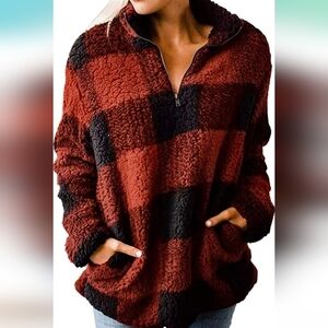 Cozy Plaid Sherpa Pullover